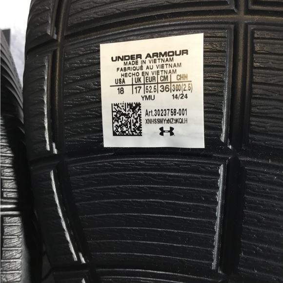 Under Armour Black Men’s Slide Sandals SZ18 - Picture 5 of 7